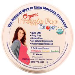 Three Lollies, Органические Preggie Pop Drops Кислый Разз, лимон, зеленое яблоко 21 шт