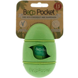 Beco Pets, Beco Pocket, экологичный диспенсер для пакетов, зеленый, 1 пакет Beco Pocket, 15 пакетиков