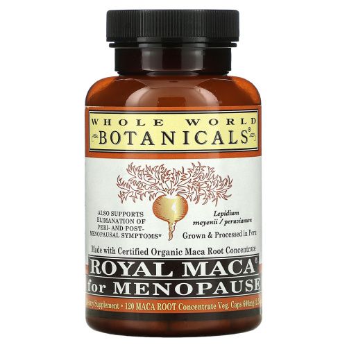 Whole World Botanicals, Королевская мака для менопаузы, 500 мг, 120 растительных капсул