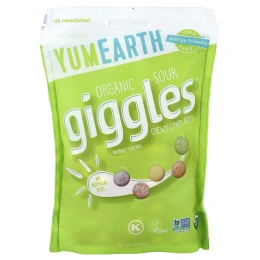 YumEarth, Organic Giggles®, жевательные конфеты, вкус кислых ингредиентов, 142 г (5 унций)