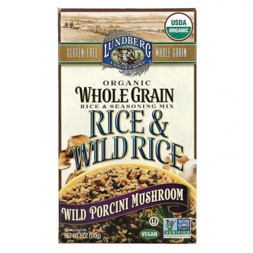 Lundberg, Органический цельнозерновой рис и смесь приправ, рис и дикий рис, дикие белые грибы, 6 унций (170 г)