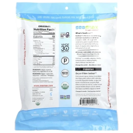 SeaSnax, Organic Roasted Seaweed Wrapz ™, оливковое масло и морская соль, 20 больших листов, 60 г (2,16 унции)