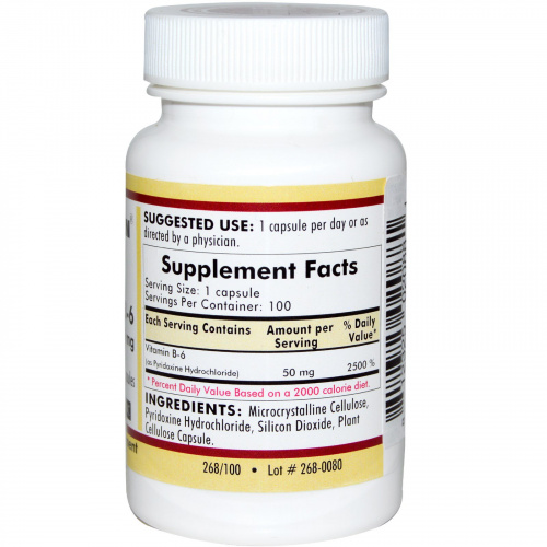 Kirkman Labs, Витамин B-6, 50 мг, 100 капсул