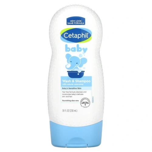 Cetaphil, Baby, средство для купания и мытья волос с календулой органического происхождения, 230 мл (7,8 унции)