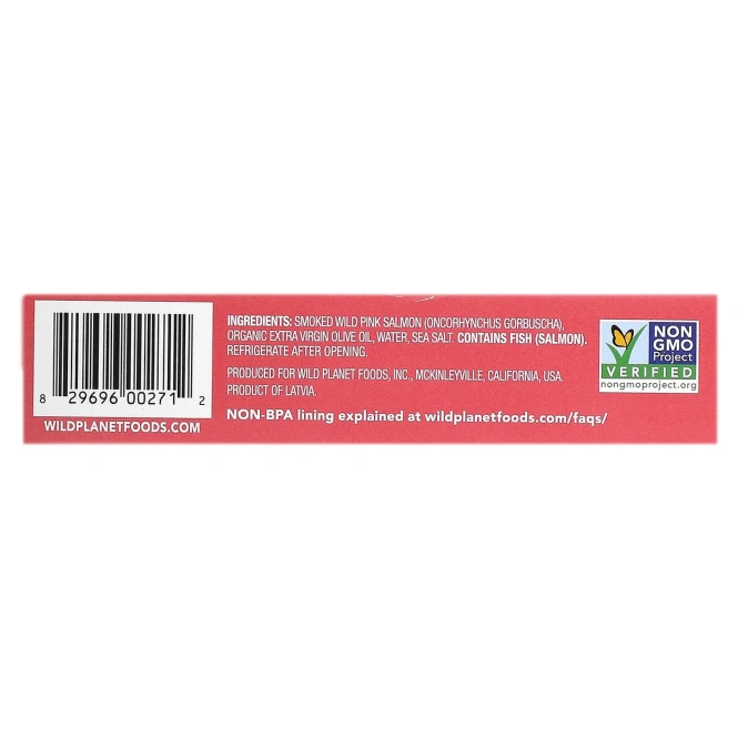 Wild Planet, Горбуша дикого копчения, 110 г (3,9 унции)