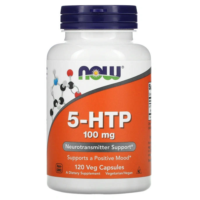 NOW 5-HTP, 5-гидрокситриптофан, 100 мг, 120 растительных капсул