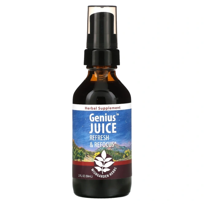 WishGarden Herbs, Genius Juice, Refresh & Refocus, 59 мл (2 жидк. унц.)