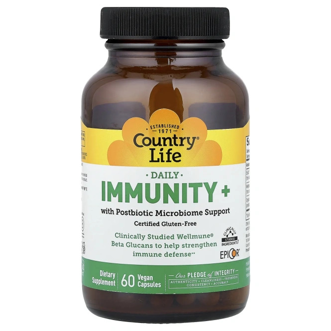 Country Life, Daily, Immunity+, 60 веганских капсул