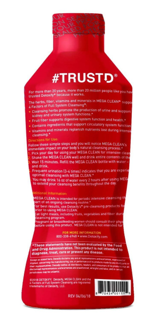 Detoxify, Mega Clean - Травяное очищение Tropical 32 жидких унции