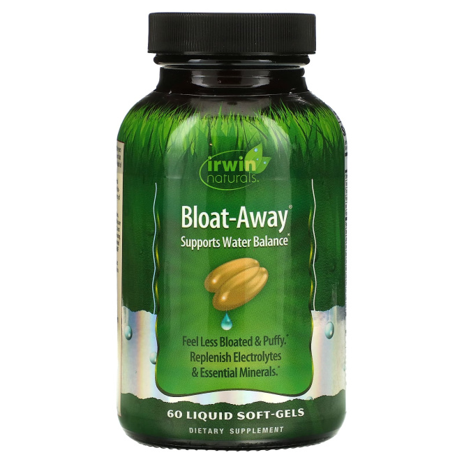 Irwin Naturals, Bloat-Away, диуретик 60 жидких гелевых капсул