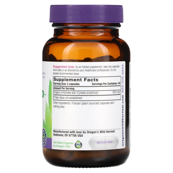 Oregon's Wild Harvest, Артишок, 90 вегетарианских капсул