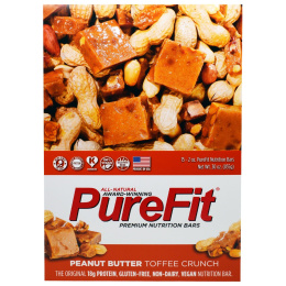 Purefit, Premium Nutrition Bars, Хрустящие Ириски с Арахисовым Маслом, 15 батончиков по 2 унции (57 г) каждый