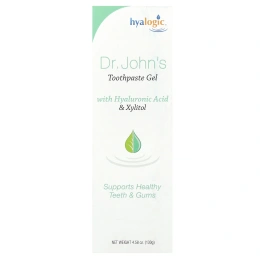 Hyalogic, Компанией Dr. John's Tooth-Paste, гель с гиалуроновой кислотой и ксилитолом, мята, 130 г (4,58 унции)