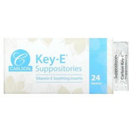 Carlson Labs, Суппозитории Key•E, 24 успокаивающих суппозитория