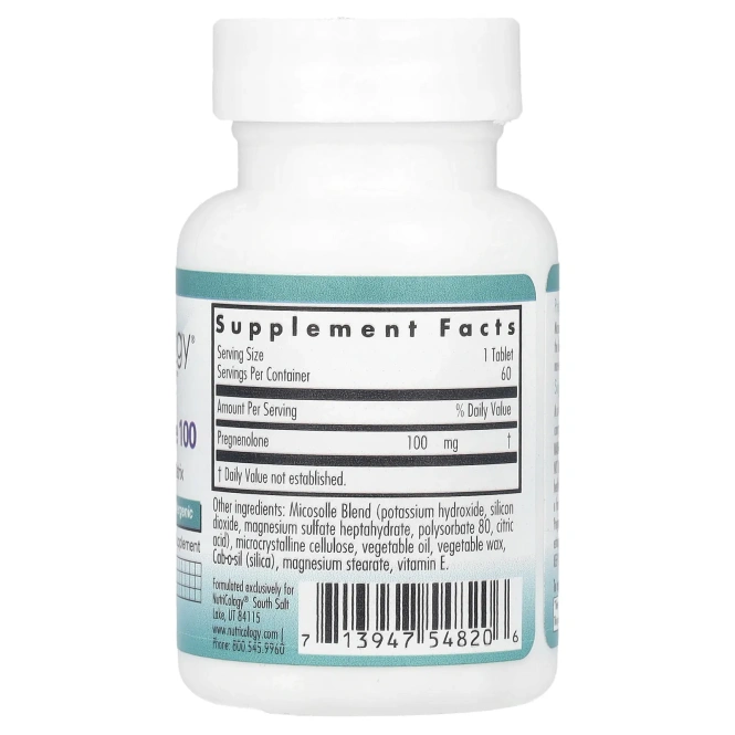Nutricology, Прегненолон 100, 60 таблеток с насечкой