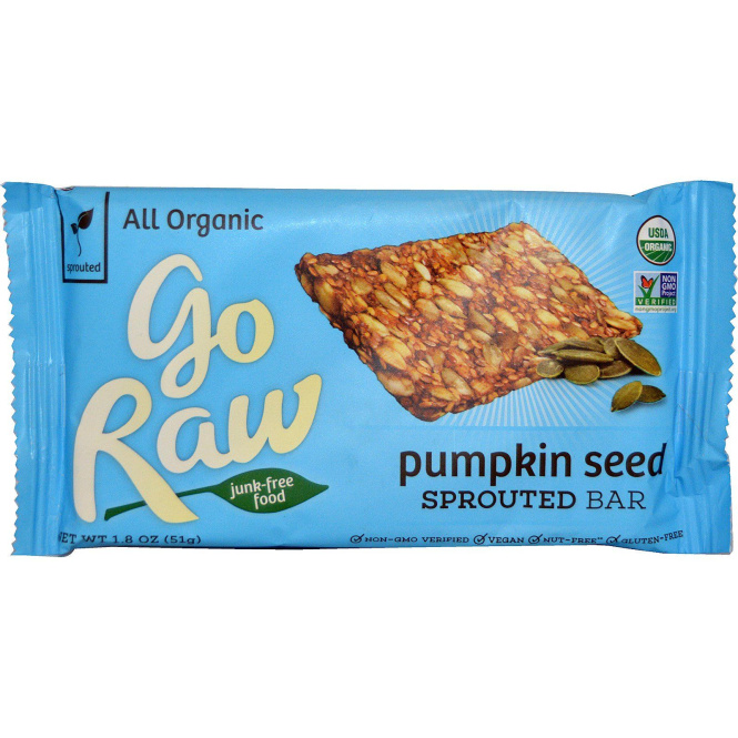 Go Raw, Organic Go Raw, плитка с проросшими семенами тыквы, 1,8 унции (51 г)