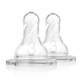 Dr. Brown's, Естественный поток, силиконовая соска, широкое горлышко, уровень 3, с 6 месяцев, 2 шт. в наборе