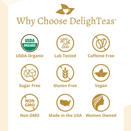 DelighTeas, Аюрведический травяной чай с куркумой, рассыпчатая смесь, без кофеина, 113 г (4 унции)