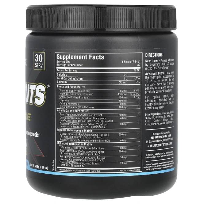 ALLMAX, Rapidcuts® Xtreme, спелая малина, 235 г (8,29 унции)