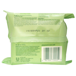 Simple Skincare, Очищающие салфетки для лица, 25 салфеток (7 x 7.5 дюймов/18 x 19 см)