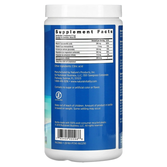 Natural Vitality, Natural Calm плюс кальций, оригинальный (неароматизированный), 16 унций (454 г)