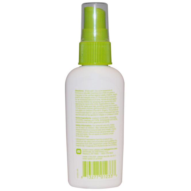 BabyGanics, Натуральный репеллент насекомых, жидкость 59 мл