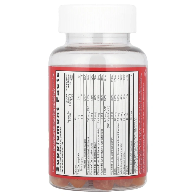 GummiKing, Мультивитамины и минералы для детей, виноград, лимон, апельсин, клубника и вишня, 60 жевательных таблеток