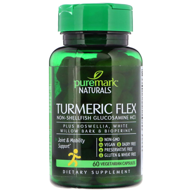 PureMark Naturals, Куркума-флекс, 60 вегетарианских капсул