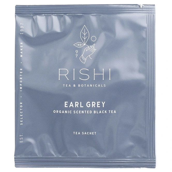 Rishi Tea, Органический ароматизированный черный чай, Earl Grey, 15 пакетиков, 42 г (1,48 унции)