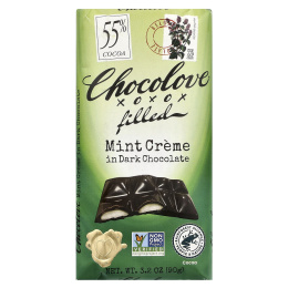 Chocolove, темный шоколад с кремовой мятной начинкой, 55% какао, 90 г (3,2 унции)