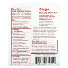Blistex, Заживляющая мазь для губ, .21 унций (6 г)