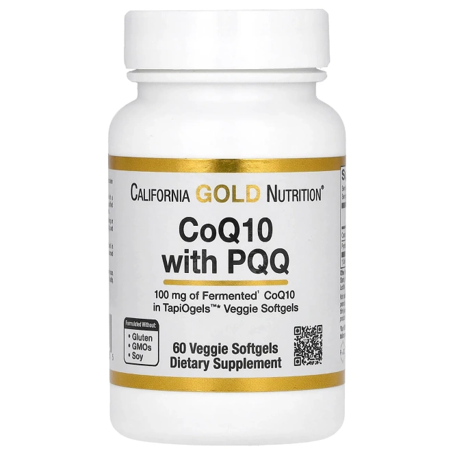 California Gold Nutrition, Коэнзим Q10 с PQQ, 100 мг, 60 растительных капсул