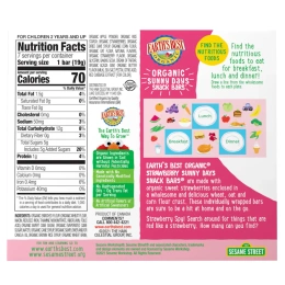 Earth's Best, Organic Sunny Days Snack Bars®, для детей от 2 лет, со вкусом клубники, 7 батончиков, по 19 г (0,67 унции)