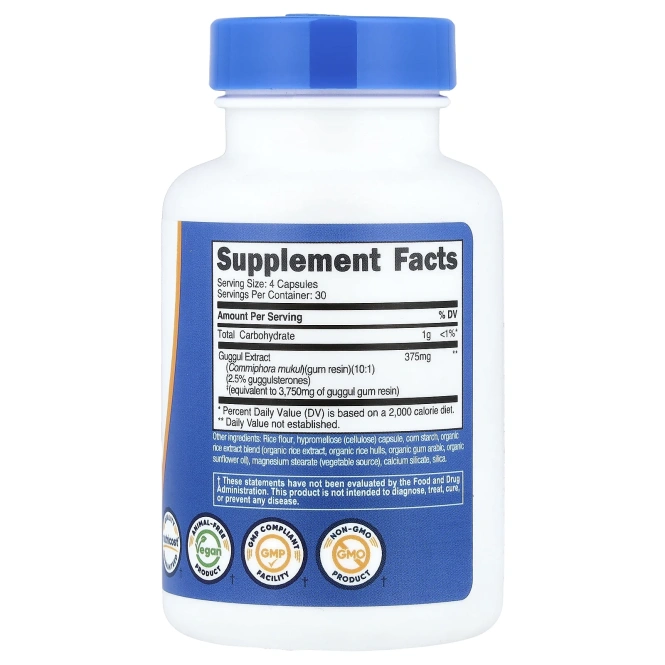 Nutricost, экстракт гуггула, 120 капсул (93,75 мг в 1 капсуле)