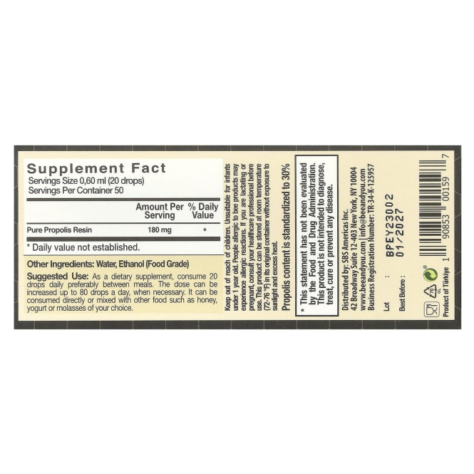 Bee & You, прополис, 30 мл (1 жидк. унция)
