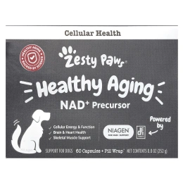 Zesty Paws, Healthy Aging, NAD + прекурсор, для собак, 60 капсул и упаковка для таблеток, 252 г (8,8 унции)