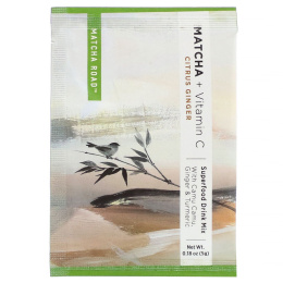 Matcha Road, матча с витамином С, смесь для приготовления напитка, цитрусовые с имбирем, 10 пакетиков по 5 г (0,18 унции)