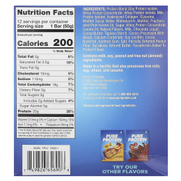 Pure Protein, батончик без глютена, жевательная шоколадная крошка, 12 батончиков по 50 г (1,76 унции)