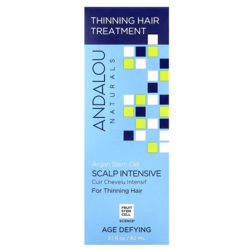 Andalou Naturals, Стволовые клетки аргании, интенсивный уход за кожей головы и редеющими волосами, антивозрастной, 2,1 жидкой унции (62 мл)