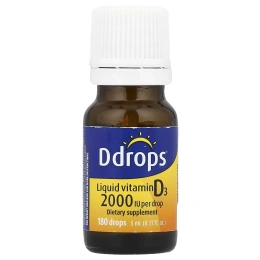 Ddrops, Жидкий витамин D3, 2000 МЕ, 0,17 жидких унций (5 мл)