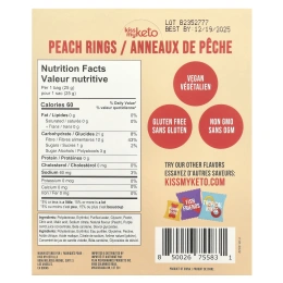 Kiss My Keto, Gummy Candy, персиковые кольца, 8 пакетиков по 25 г (0,88 унции)