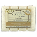 A La Maison de Provence, Мыло для рук и тела, с ароматом овсяного молочка, 4 куска, 3.5 унций (100 г) каждый