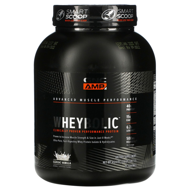 GNC AMP, Wheybolic, Classic Vanilla,  2.8 lb (1287.5 g)
