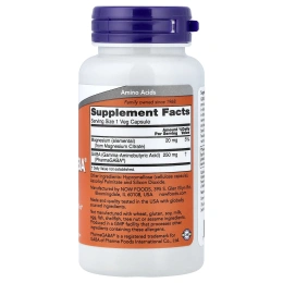 NOW Foods, PharmaGABA® с цитратом магния, 60 вегетарианских капсул