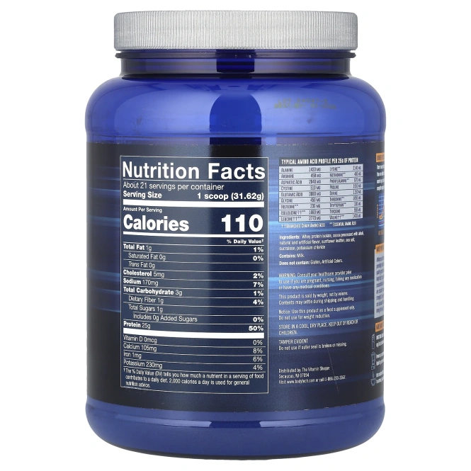 BodyTech, Изолят сывороточного протеина, насыщенный шоколад, 680 г (1,5 фунта)