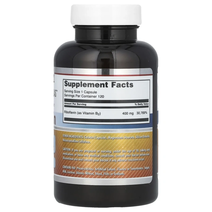 Amazing Nutrition, Рибофлавин, 400 мг, 120 капсул
