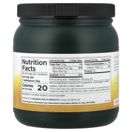 Swanson, Сертифицированный органический какао-порошок, несладкий, 340 г (12 унций)