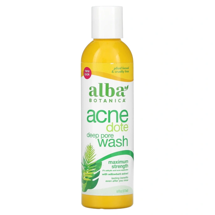 Alba Botanica, Средство от акне, глубокое очищение пор, не содержит масла, 6 ж. унц. (177 мл)