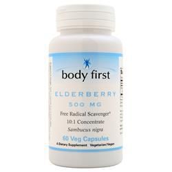 Body First, Бузина (500 мг) 60 вегетарианских капсул