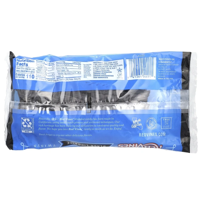 Red Vines, Twists, черная солодка, 397 г (14 унций)